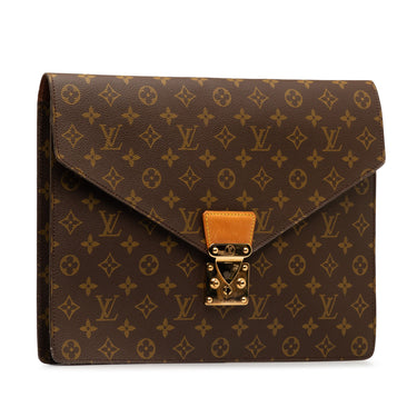 Brown Louis Vuitton Monogram Porte-Documents Senateur Business Bag