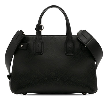 Black Burberry Small Perforated Banner Satchel
