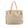 White Louis Vuitton Damier Azur Neverfull MM Tote Bag - Designer Revival
