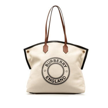 Brown Burberry Canvas Society Tote
