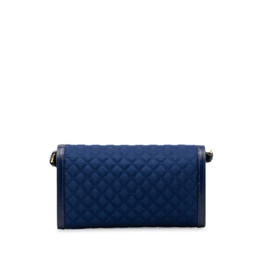 Blue Prada Impuntu Tessuto Wallet on Strap Crossbody Bag