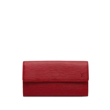 Red Louis Vuitton Epi Sarah Long Wallet