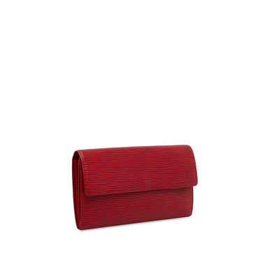 Red Louis Vuitton Epi Sarah Long Wallet