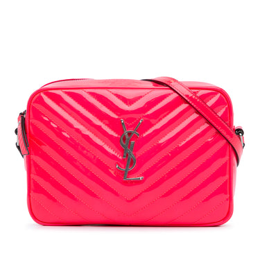 Pink Yves Saint Laurent Patent Lou Camera Bag
