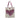 Beige & Purple Saint Laurent Canvas Fringed Heart Applique Tote