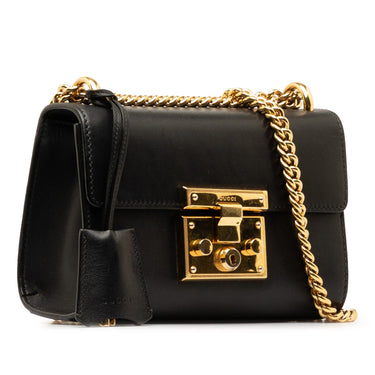Black Gucci Small Leather Padlock Crossbody Bag