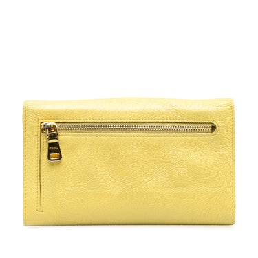 Yellow Miu Miu Envelope Flap Long Wallet