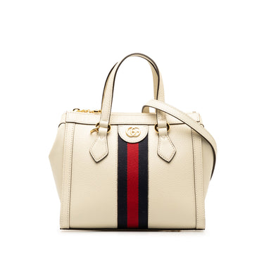 White Gucci Small Ophidia Leather Satchel