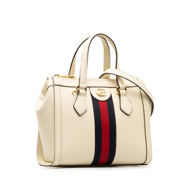 White Gucci Small Ophidia Leather Satchel