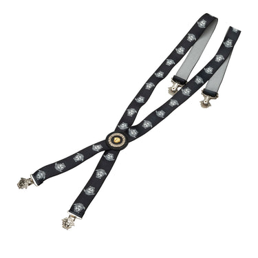 Black Versace Medusa Suspenders - Designer Revival