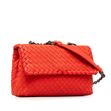 Red Bottega Veneta Medium Intrecciato Olimpia Shoulder Bag - Designer Revival