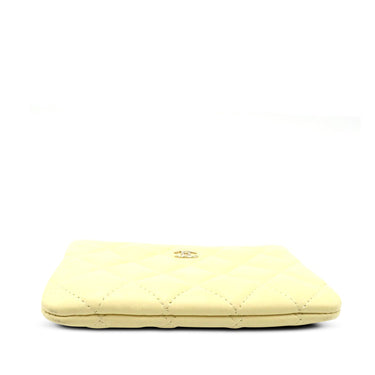 Yellow Chanel Lambskin Mini O Case Pouch - Designer Revival