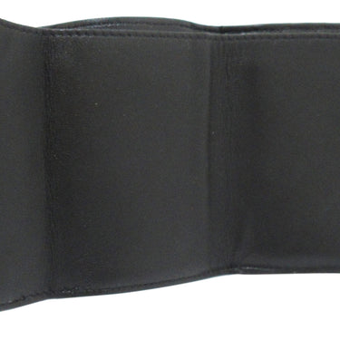 Black Fendi Micro FF Diagonal Embossed Tri-Fold Wallet
