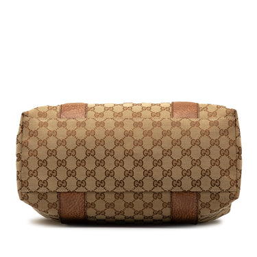Brown Gucci GG Canvas Bamboo Libeccio Tote Bag