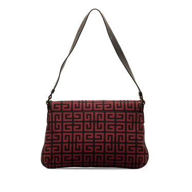 Red Givenchy Monogram Canvas Shoulder Bag - Designer Revival