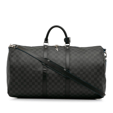 Gray Louis Vuitton Damier Graphite Keepall Bandouliere 55 Travel Bag