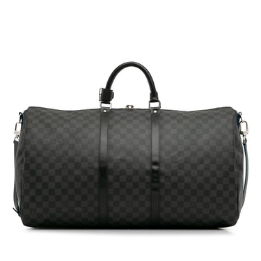 Black Louis Vuitton Damier Graphite Keepall Bandouliere 55 Travel Bag - Designer Revival