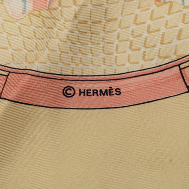 Yellow Hermès Farandole Silk Scarf Scarves