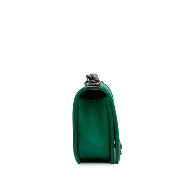 Green Chanel Medium Lambskin Boy Flap Bag
