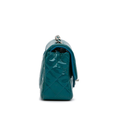 Blue Chanel Mini Classic Patent Rectangular Single Flap Crossbody Bag