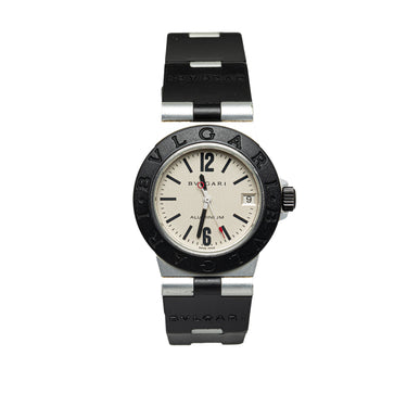 Black Bvlgari Automatic Aluminum and Rubber Diagono Watch