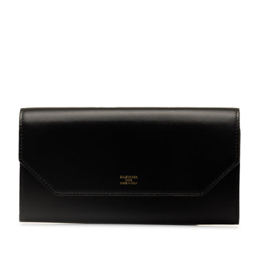Black Balenciaga Envelope Leather Long Wallet