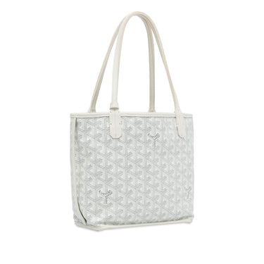 White Goyard Mini Goyardine Reversible Anjou Tote Bag - Designer Revival