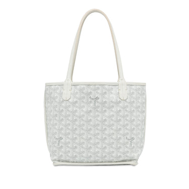 White Goyard Mini Goyardine Reversible Anjou Tote Bag - Designer Revival