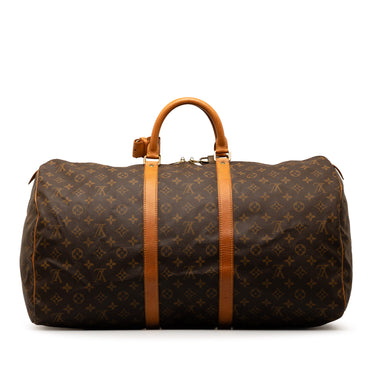 Brown Louis Vuitton Monogram Keepall 55 Travel Bag