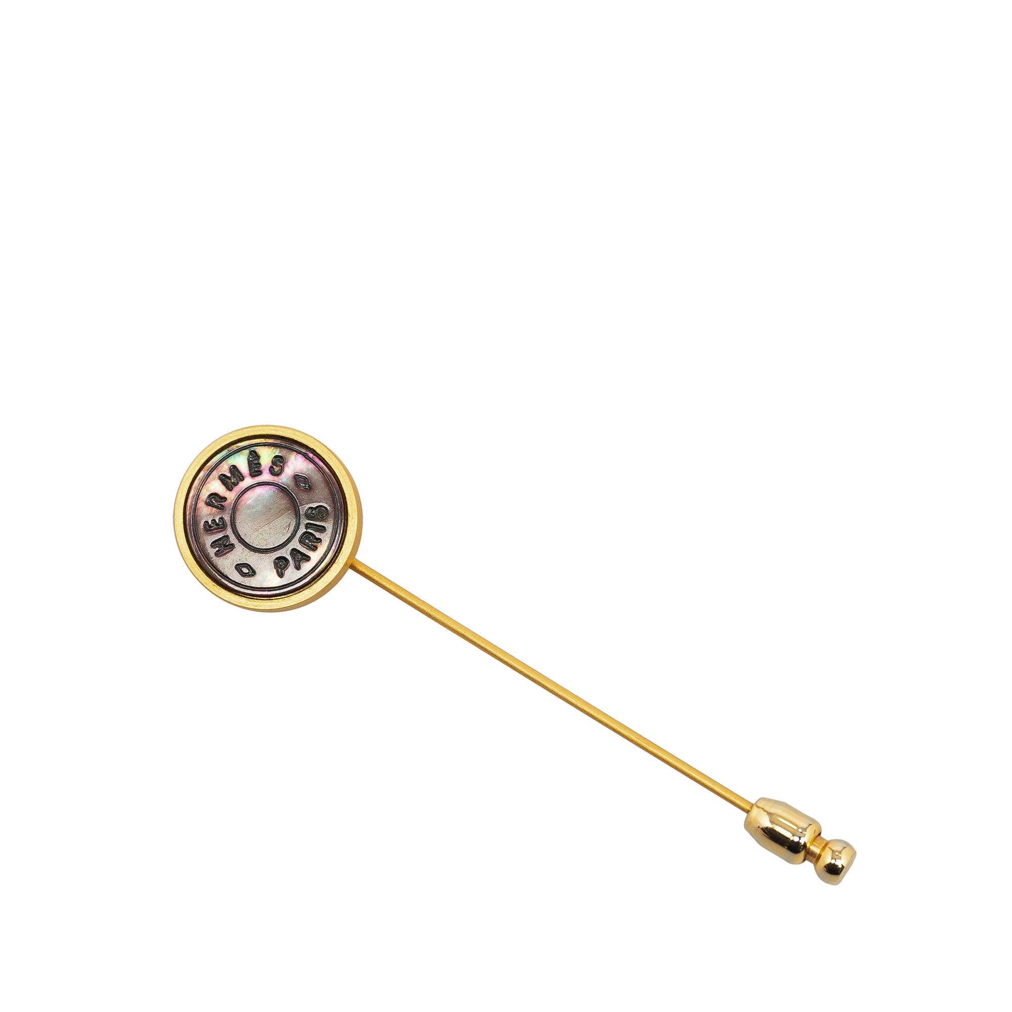 Gold Hermès Clou de Selle Stick Pin Costume Brooch - Designer Revival