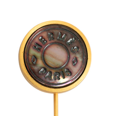 Gold Hermès Clou de Selle Stick Pin Costume Brooch