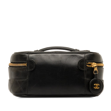 Black Chanel CC Lambskin Vanity Case - Designer Revival