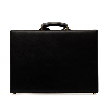 Black Gucci Leather Business Bag - Designer Revival