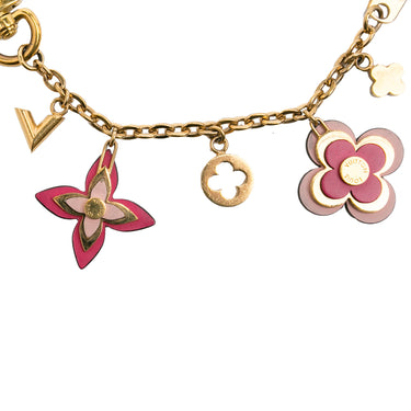 Gold Louis Vuitton Monogram Blooming Flowers Bag Charm Key Chain