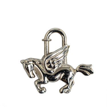 Silver Hermès Pegasus Cadena Lock Charm - Designer Revival