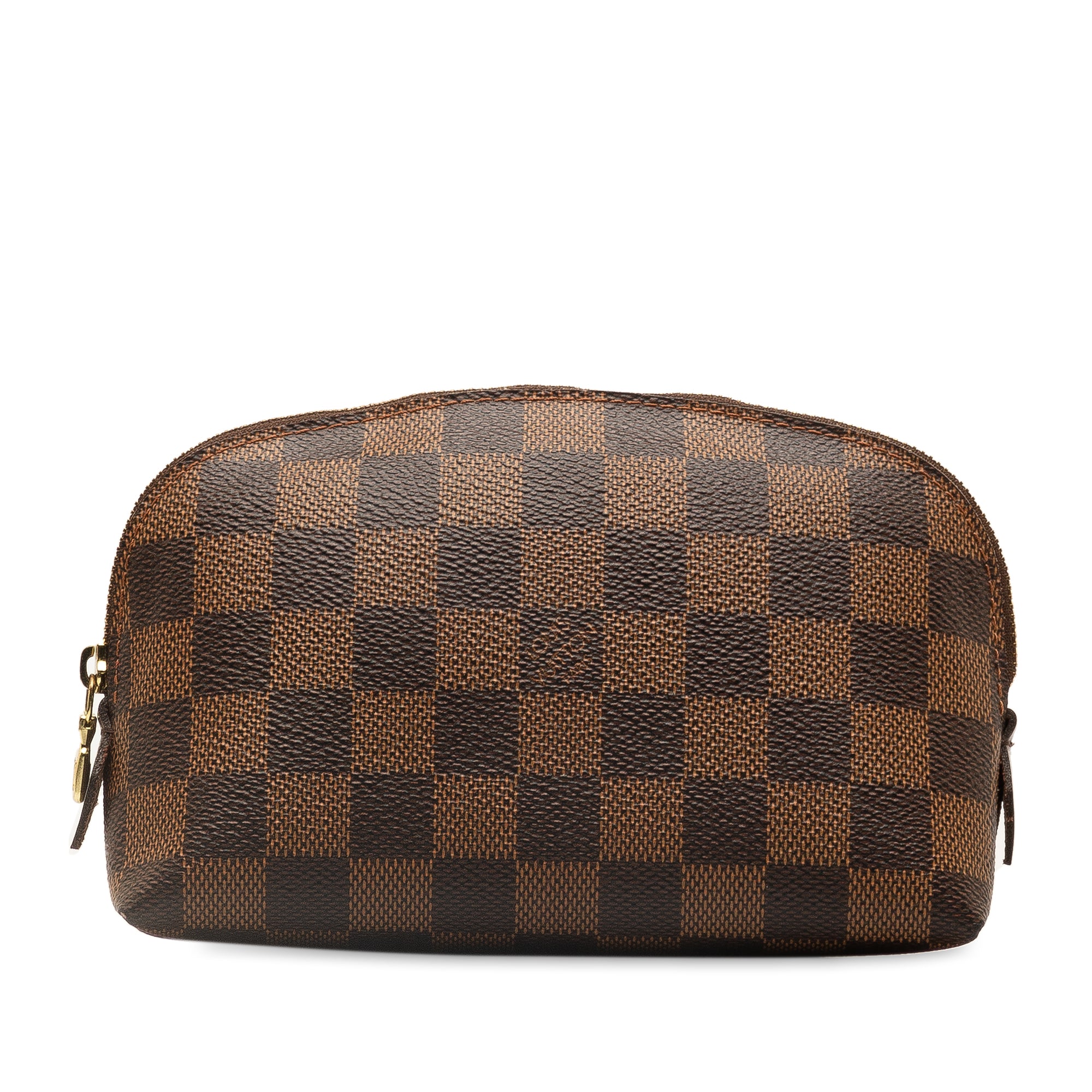 Brown Louis Vuitton Damier Ebene Cosmetic Pouch Clutch Bag - Designer Revival