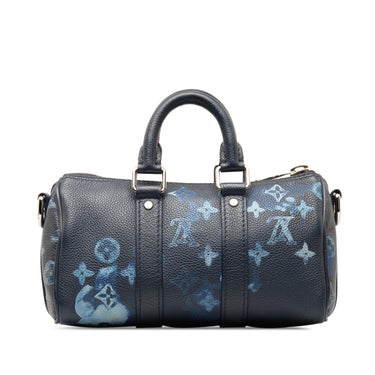 Blue Louis Vuitton Taurillon Ink Watercolor Keepall Bandouliere XS Satchel - Designer Revival