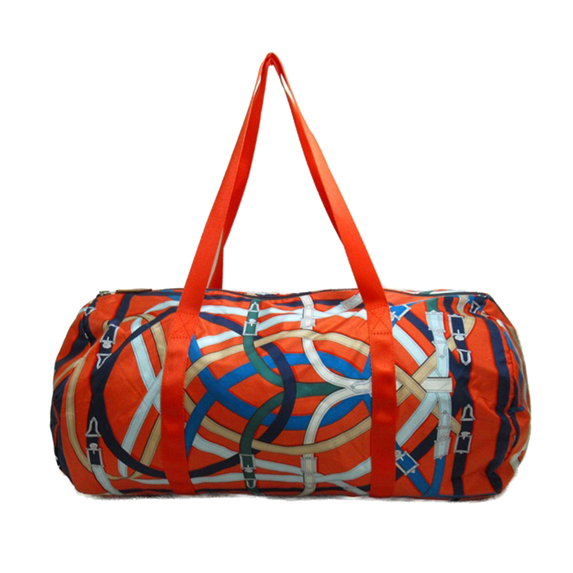Orange Hermès Cavalcadour Airsilk Duffle Bag 50 - Designer Revival