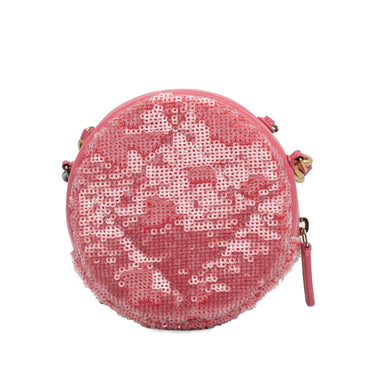 Pink Chanel Sequin Lambskin 19 Round Clutch With Chain Satchel