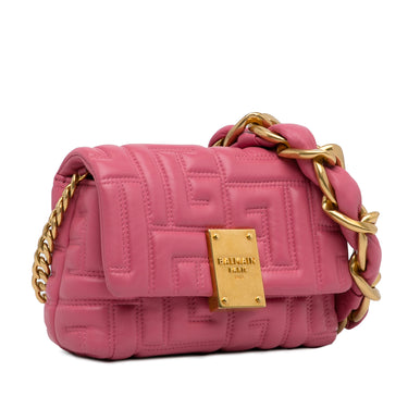 Pink Balmain 1945 Quilted Leather Crossbody