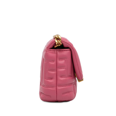 Pink Balmain 1945 Quilted Leather Crossbody - Designer Revival
