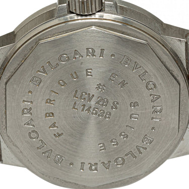 Silver Bvlgari Quartz Stainless Steel Diagono Watch - Designer Revival