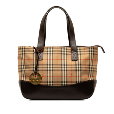 Beige Burberry Haymarket Check Handbag - Designer Revival