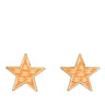 Gold Chanel Enamel CC Star Clip-On Earrings - Designer Revival
