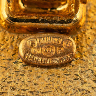 Gold Chanel Enamel CC Star Clip-On Earrings