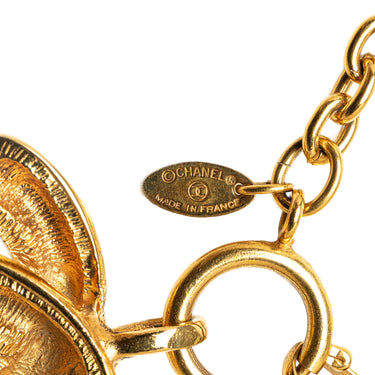 Gold Chanel CC Pendant Necklace Costume Bracelet