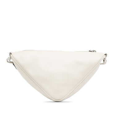 White Prada Grace Lux Triangle Crossbody Bag