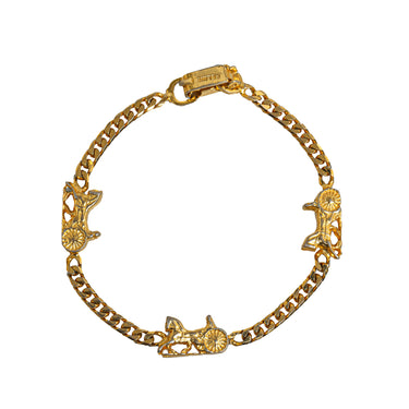 Gold Celine Horse Carriage Chain Bracelet