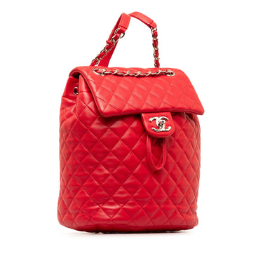 Red Chanel Small Lambskin Urban Spirit Backpack - Designer Revival