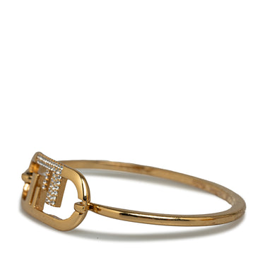 Gold Fendi Crystal O'Lock Bracelet